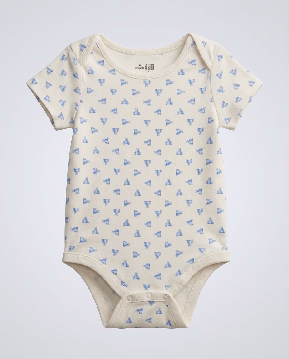 BABY GAP ALLOVER BEAR PRINTING LOGO ROMPER 6