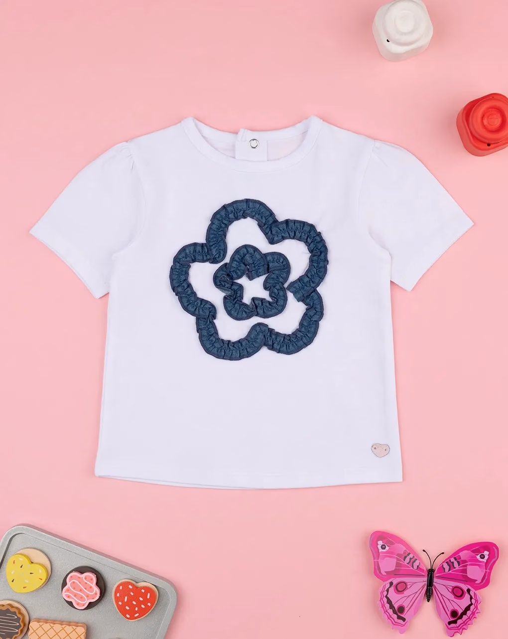 Prenatal Front Flower Logo Tee White