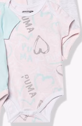 Puma kids Heart Logo Romper Pink - Image 3