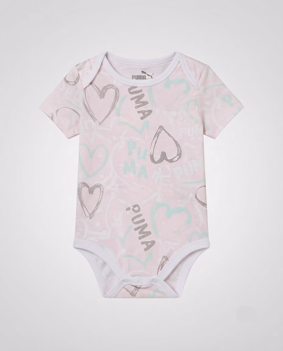 Puma kids Heart Logo Romper Pink