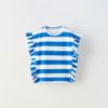 ZARA STRIPED T-SHIRT WITH RUFFLE TRIMS