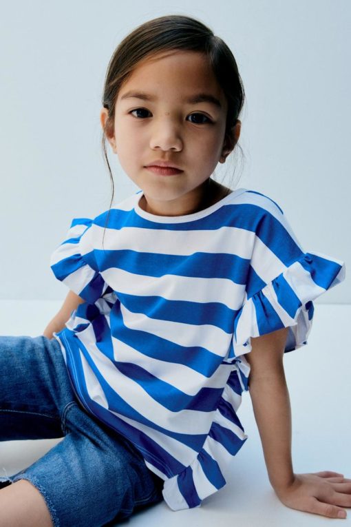 ZARA STRIPED T-SHIRT WITH RUFFLE TRIMS - Image 2