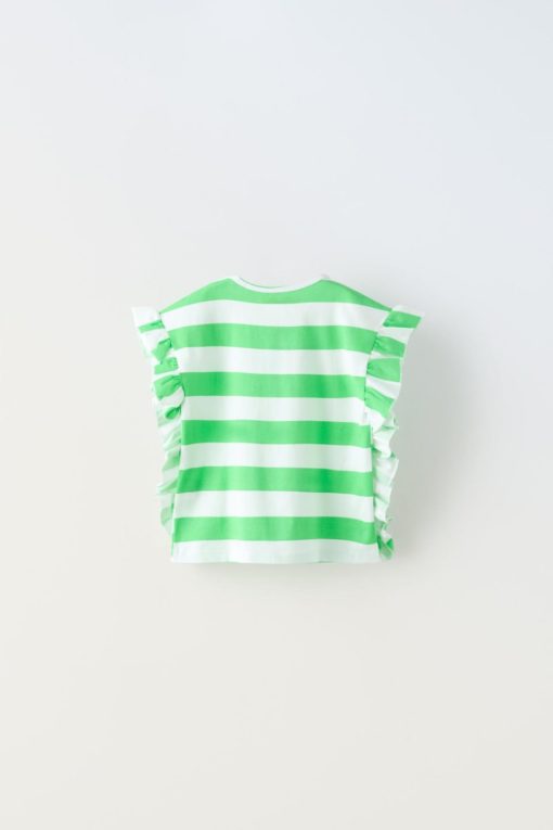 ZARA STRIPED T-SHIRT WITH RUFFLE TRIMS - Image 5