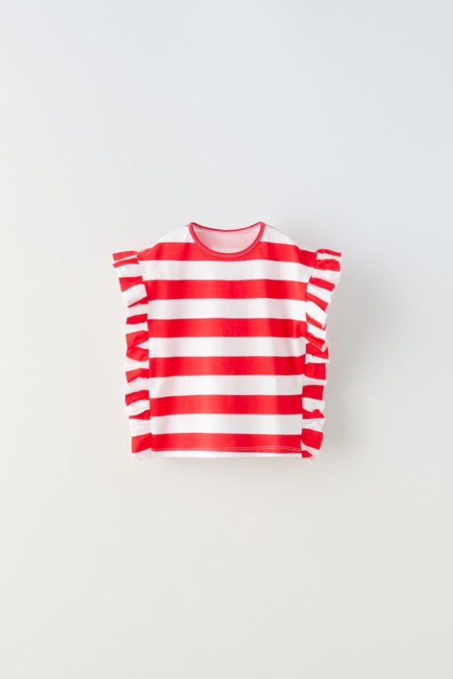 ZARA STRIPED T-SHIRT WITH RUFFLE TRIMS - Image 3