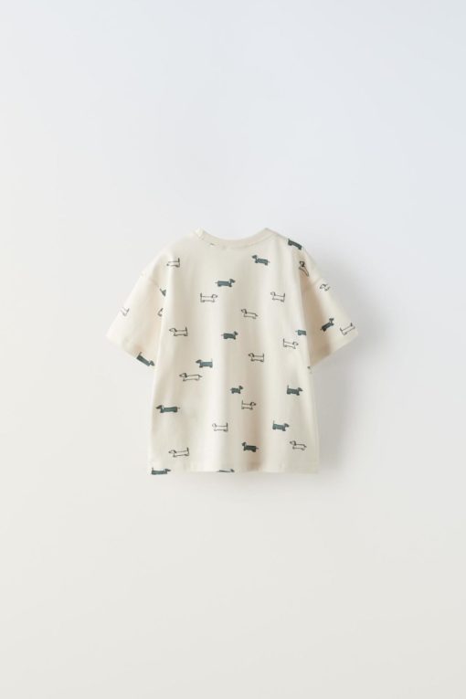 ZARA ALL OVER DOG LOGO T-Shirt - Image 3