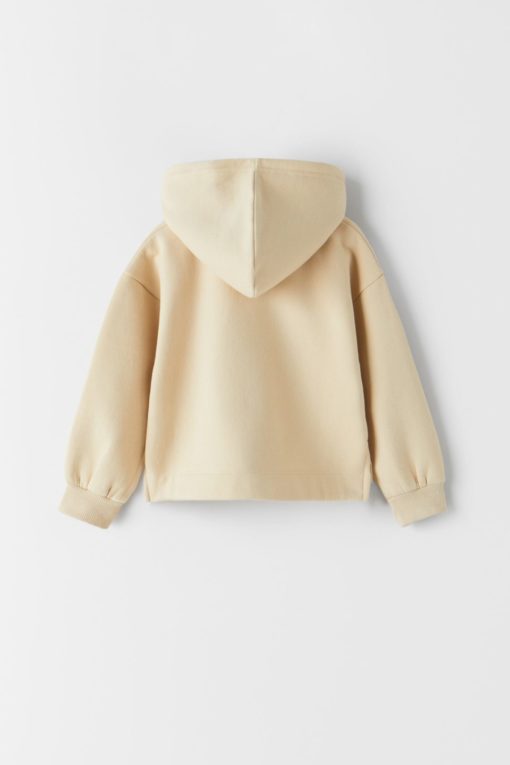 ZARA KIDS PLUSH ZIP-UP JACKET - BEIGE - Image 2