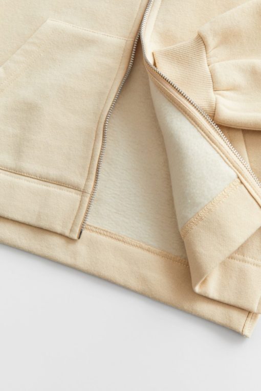 ZARA KIDS PLUSH ZIP-UP JACKET - BEIGE - Image 4