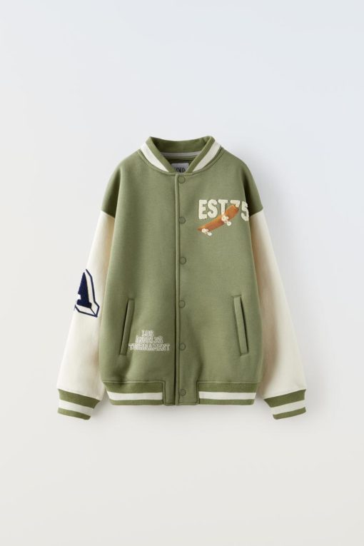 ZARA KIDS SOFT FABRIC BOMBER WITH REMOVEABLE HOOD - Image 2