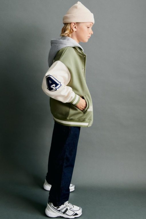 ZARA KIDS SOFT FABRIC BOMBER WITH REMOVEABLE HOOD - Image 4