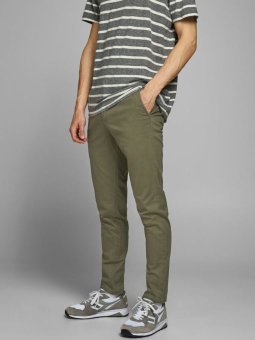 Jack n Jones BOYS MARCO BOWIE CHINOS - Olive Green - Image 3