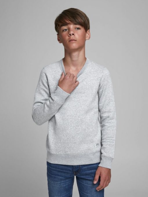 Jack n Jones BOYS LOOPBACK SWEATSHIRT - Grey - Image 3
