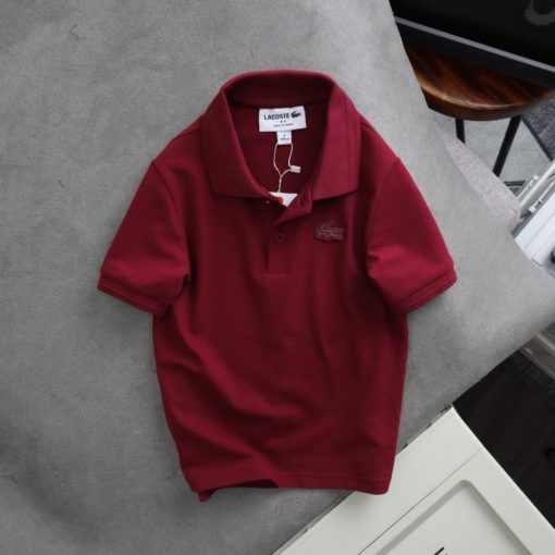 Lacoste Boys Stretch Pique Polo Maroon