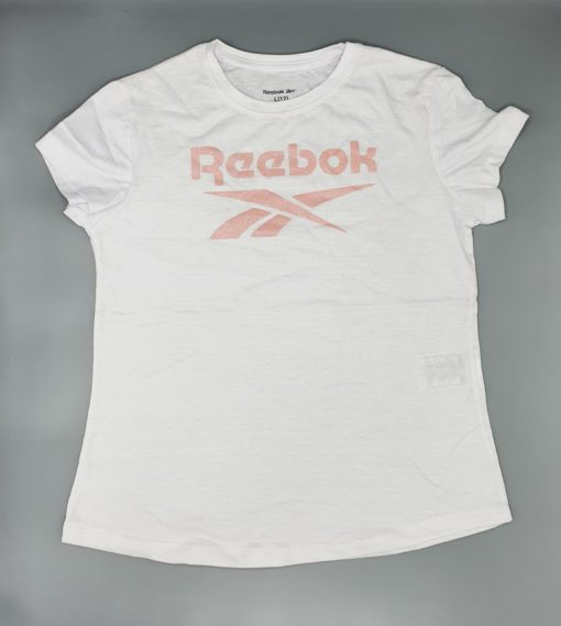 Reebok Rose Pink Logo White Tee
