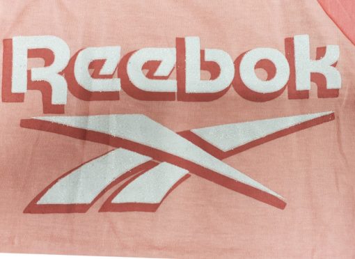 Reebok Light Pink Tee White Logo - Image 2