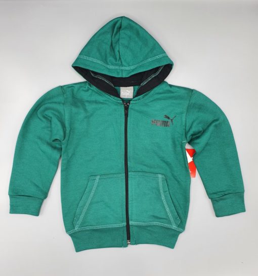 Puma Kids Green Hooded Zipper