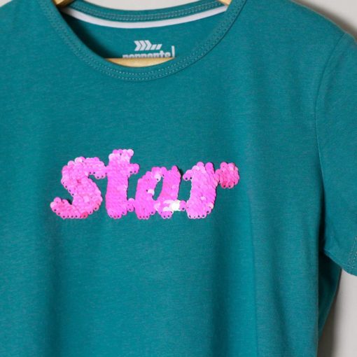 Popperts Girl's Two Way Star Logo T-Shirt - Image 2