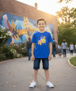 Bob Esponja Cartoon Logo T-Shirt Royal Blue