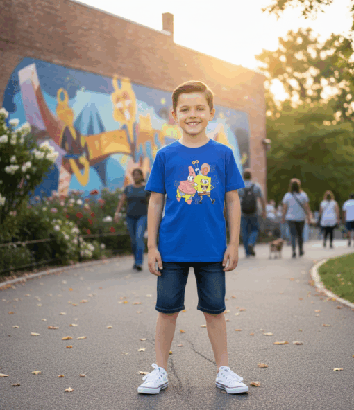 Bob Esponja Cartoon Logo T-Shirt Royal Blue