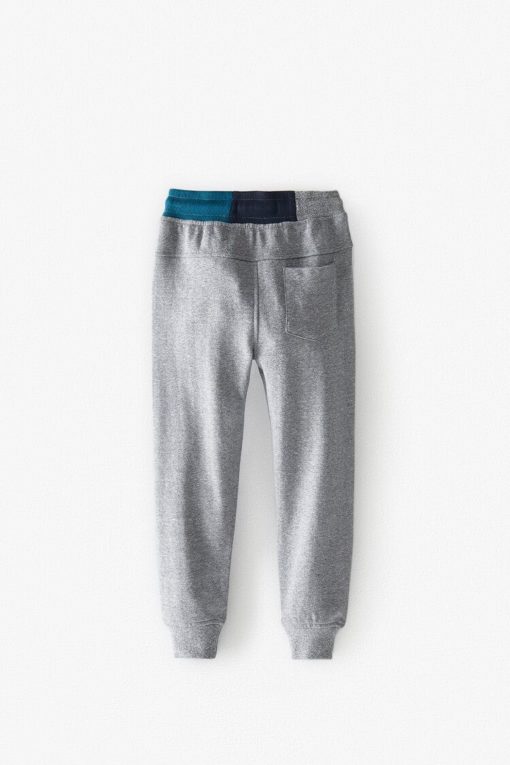 ZARA PIQUE GREEN BELT GREY TROUSERS - Image 2