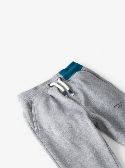 ZARA PIQUE GREEN BELT GREY TROUSERS - Image 3
