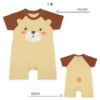 El Fin Bear Face short sleeve romper - brown