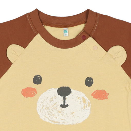 El Fin Bear Face short sleeve romper - brown - Image 2