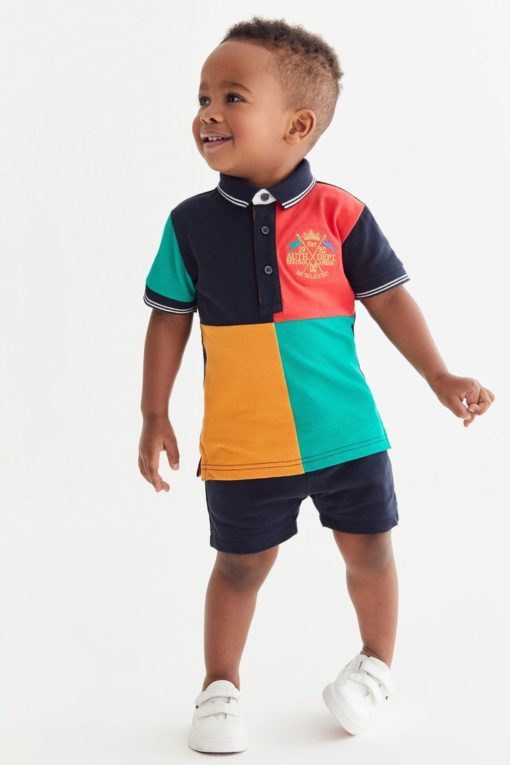 Next Boys Colorblock Badge Polo