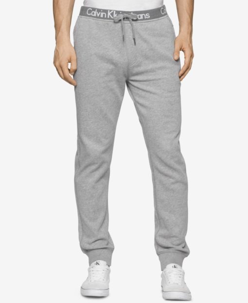 CALVIN KLEIN KIDS LOGO WAISTBAND FLEECE JOGGER - Grey
