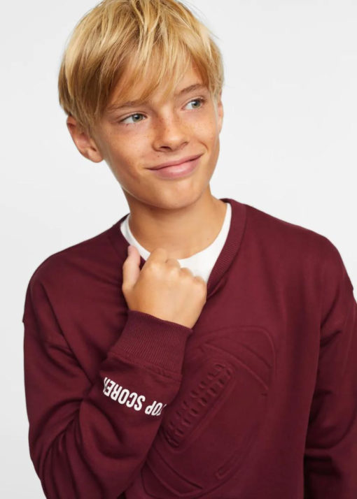 MANGO Boys' Long Sleeve Fleece Sweatshirt - Image 4
