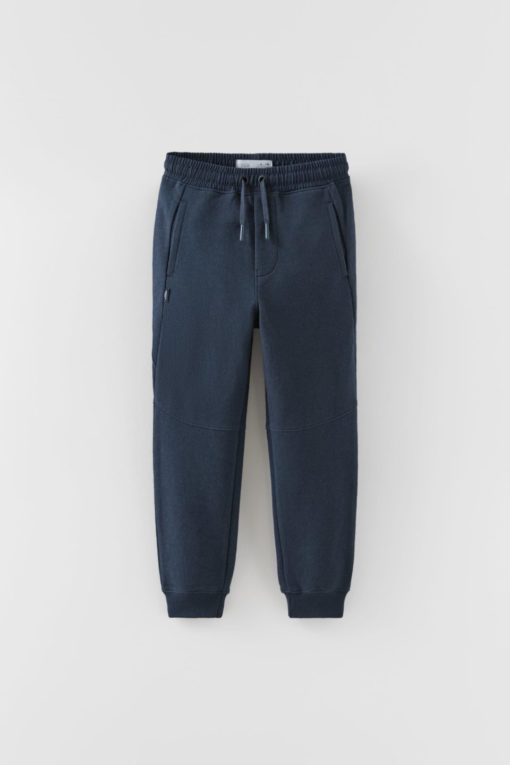 ZARA PIQUÉ JOGGING SIDE DOUBLE POCKET TROUSERS