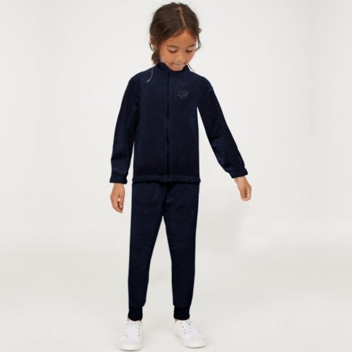 ZARA VELVET KIDS TRACK SUIT - NAVY
