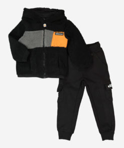 Ellesse Boys Two Piece Black Fleece Hoodie Set