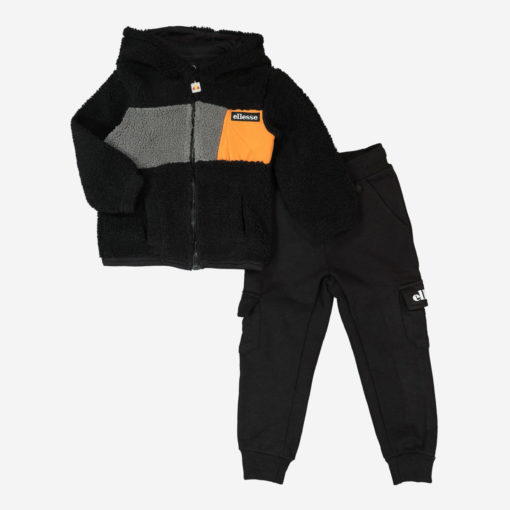 Ellesse Boys Two Piece Black Fleece Hoodie Set