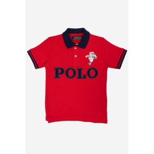 RL Boys Kicker Bear Polo Shirt Red