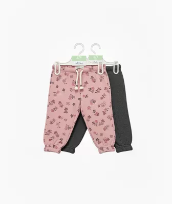 Lefties Kids Pack of 2 Fleece Trouser Charcoal/Pink
