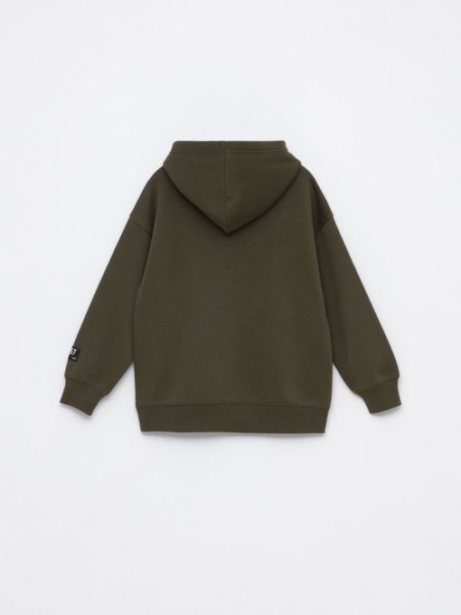 Lefties Kids BASIC Fleece HOODIE - Olive - Image 3