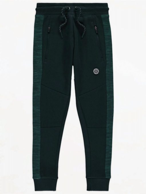 GEORGE Teel Marl Panelled Emblem Detail Joggers