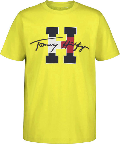 TOMMY HILFIGER BIG KIDS' H SIGNATURE T-SHIRT