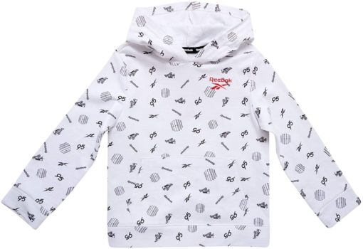 REEBOK KIDS TRACKSUITS – ATHLETIC FLEECE HOODIE AND JOGGER - White Printed - Image 4
