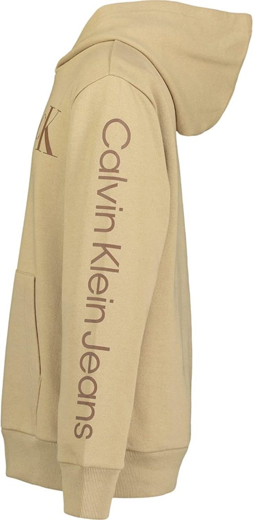 Calvin Klein Kids Small Logo Pullover Hoodie Sweatshirt - Khaki Skin - Image 2