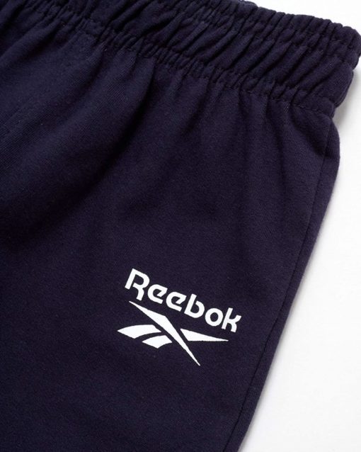 REEBOK KIDS TRACKSUITS – ATHLETIC FLEECE HOODIE AND JOGGER - White/Navy - Image 3
