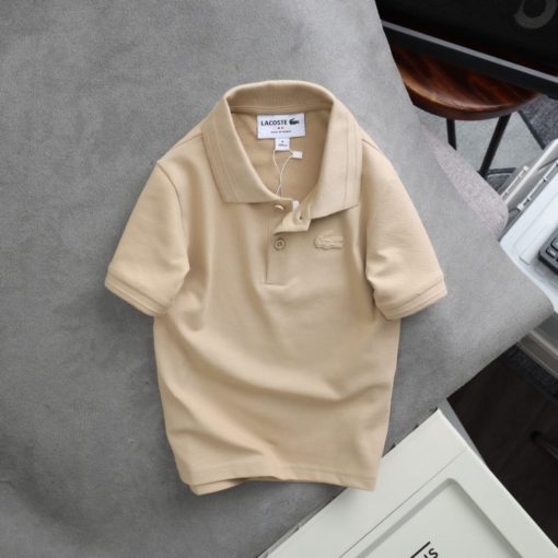 Lacoste Boys Stretch Pique Polo Beige