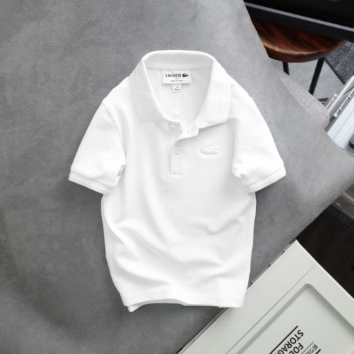 Lacoste Boys Stretch Pique Polo White