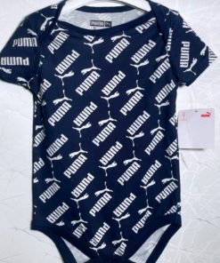 Puma kids All Over Fundamental Logo Romper Navy