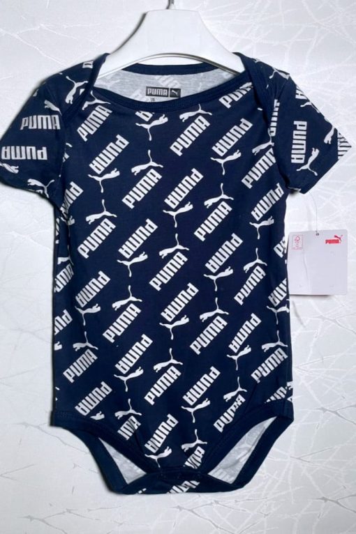 Puma kids All Over Fundamental Logo Romper Navy