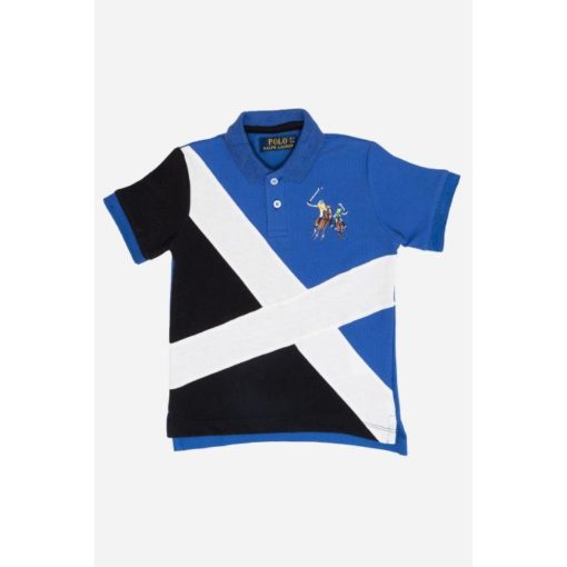 RL Boys Double Pony Polo Shirt Royal And Black