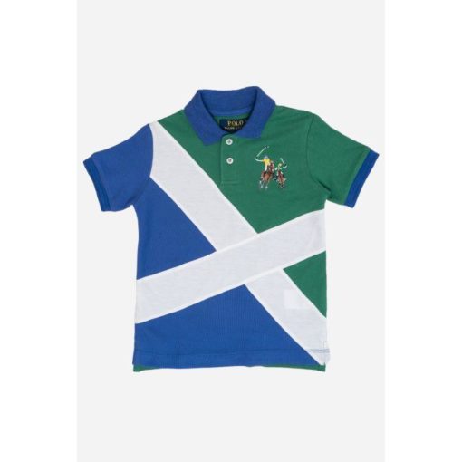 RL Boys Double Pony Polo Shirt Green And Royal