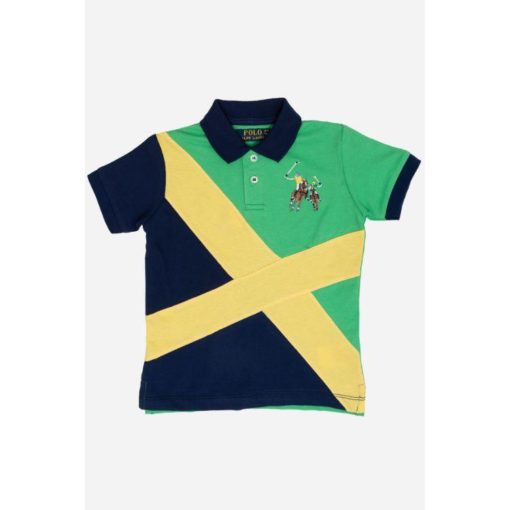 RL Boys Double Pony Polo Shirt Green And Black