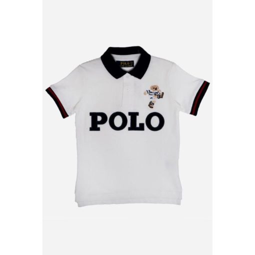 RL Boys Kicker Bear Polo Shirt White