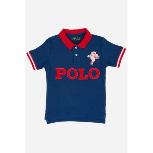 RL Boys Kicker Bear Polo Shirt Navy